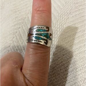 Handmade metal topaz ring